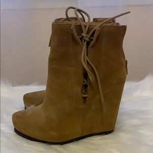 Brown Suede Wedges